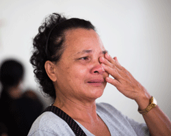 A victim of Typhoon Haiyan at Tapaz Municipal Hospital