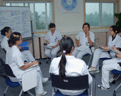 nursing students at Wuhan School of Nursing in China