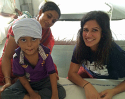 Amy Montes, RN with nurses at NRI General Hospital in Vijayawada, India