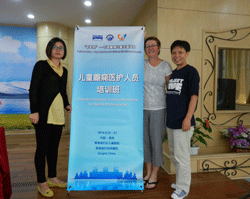 Project HOPE's Volunteer of the Month, August 2014, Rebecca Eisan, with HOPE staff in Qinghai Province, China