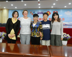 Project HOPE's Volunteer of the Month, August 2014, Rebecca Eisan with HOPE staff in China
