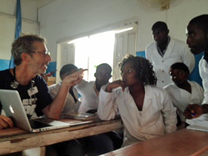 Volunteer Dr. Barry Finette teaching in Cameroon.