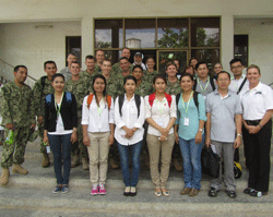 Participants in Pacific Partnership's surgical training in Pnom Penh pose for a group photo