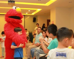 Each child had an opportunity to hug and have his/her photo taken with Elmo!