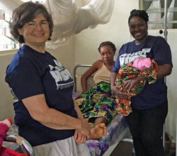 Nurse, Beryl Brooks (left) was among the team of HOPE volunteers helping save babies lives in Sierra Leone. 