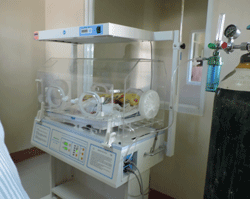 A Project HOPE-donated incubator helps an infant at the Bantayan district hospital