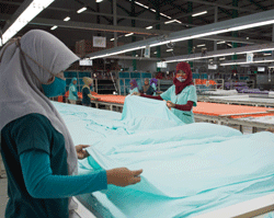 Women at a textile factory in Subang, Indonesia are eligible for services through Project HOPE's HealthWorks program