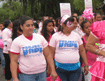 Participants of Project HOPE's Village Health Bank program in Honduras march against breast cancer
