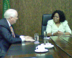 Dr. Howe Meets with the First Lady of Namibia, her Excellency Madame Penehupifo Pohamba.