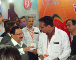 Union Health Minister of the Indian goverment, Mr. J.P. Nadda (far left) inaugurates the Health Awareness Drive on World Diabetes Day (November 14)