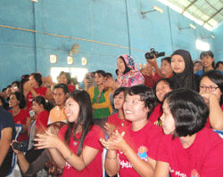 Fans cheered on a day of contests among participants in the HealthWorks program