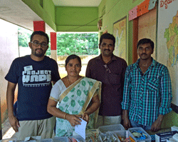 Jovin Panthapattu (far left) with the pharmacy team at the medical camp