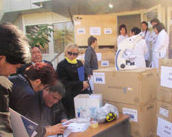 Project HOPE hands over donated miscroscopes and computer equipment in Kyrgyzstan