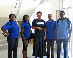 Lisa Petersen, center, with Project HOPE staff in Namibia