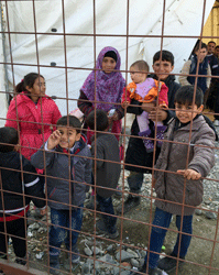 Refugee children at the Gevgelija Transit Center, Macedonia