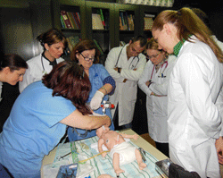 Residents at University Clinical Center, Skopje, Macedonia learn intubation techniques