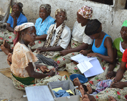 Women participate in a Project HOPE Village Savings and Loan program, Mozambique