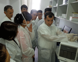 USAID TB Control Program Trainer instructs Lab Staff on GeneXpert Machines