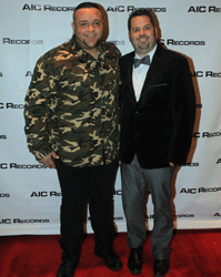 Jeremy Rosado with songwriter/producer Aaron Rice, photographed by Bev Moser