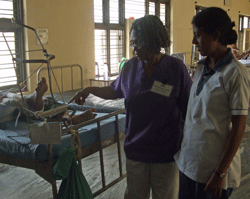 Gloria Dunbar, MSN volunteering at ASRAM Medical College and Hospital in Vijayawada, India