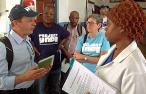 Dr. Kenyon visits with health care workers in Sierra Leone