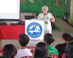Volunteer Stacy Remke evaluates bereavement counseling needs in Panay Island, the Philippines