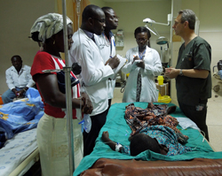 Volunteer Dr. Shocket Mentors Ghanaian Emergency Room Residents