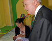 Dr. Howe at the University Clinic of Pediatrics in Macedonia.