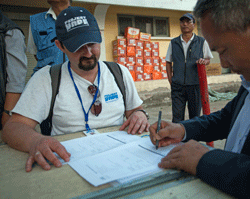 Vlatko Uzevski coordinates donations of medicines and medical supplies in Nepal following the April 2015 earthquake
