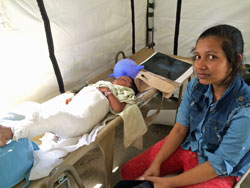 Many of the injured in Nepal feel more comfortable in make shift outdoor medical facilities