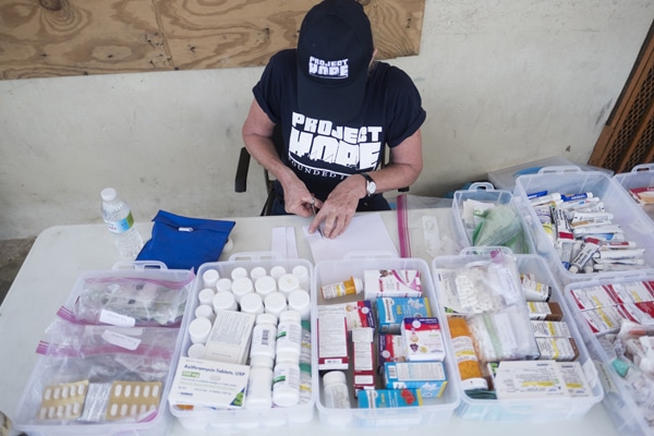 Distributing medicine in Puerto Rico