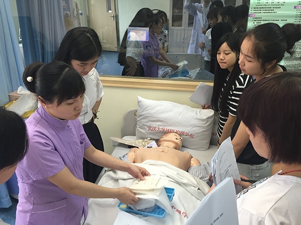 Nurses in Wuhan training