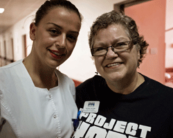 Patti Nicks (right), Volunteer of the Month, September 2015
