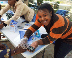 Refilwe Lechoba screens for diabetes and hypertension