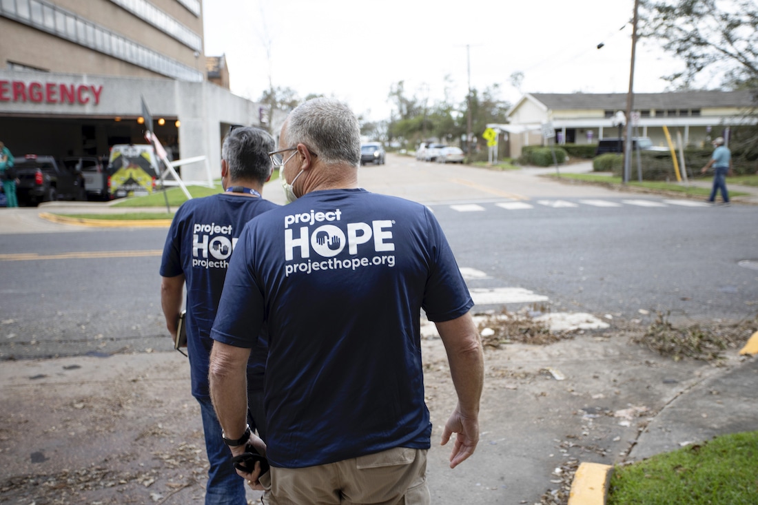 Project HOPE volunteer after Hurricane Laura in the United States