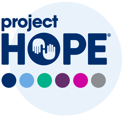 Project HOPE logo with colored circles underneath
