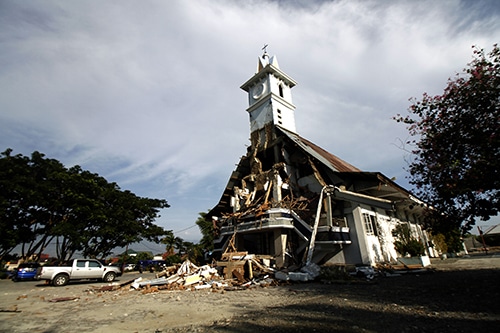 Church damaged earthquake