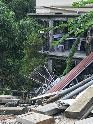 Damage from hurricane Maria