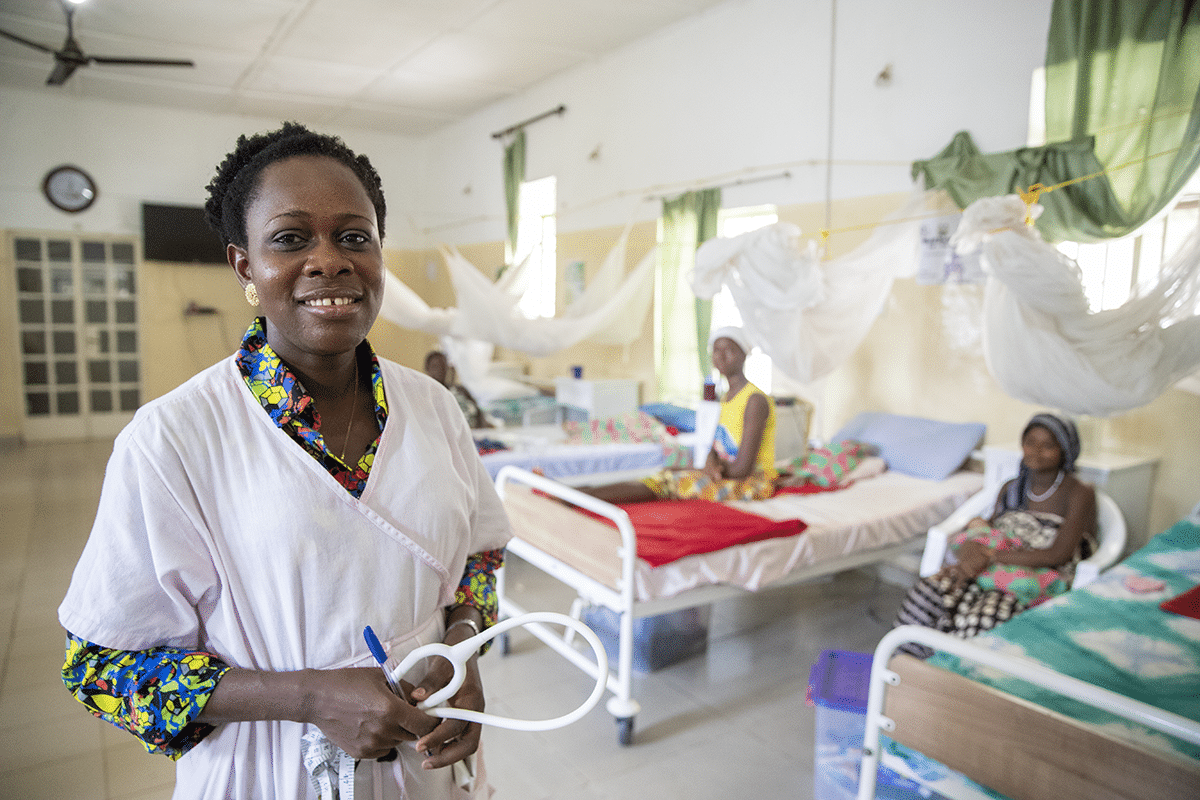 Female doctor on the maternal unit in a hospital in Sierra Leone