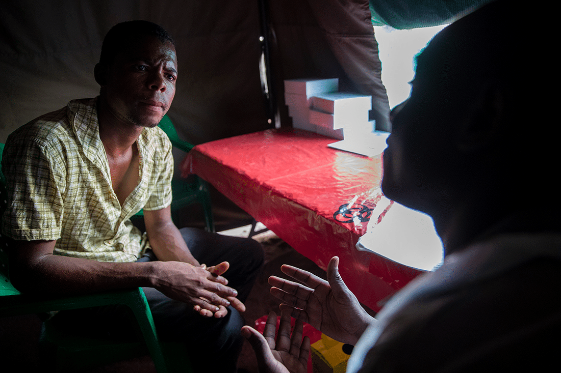 man getting HIV test in Malawi