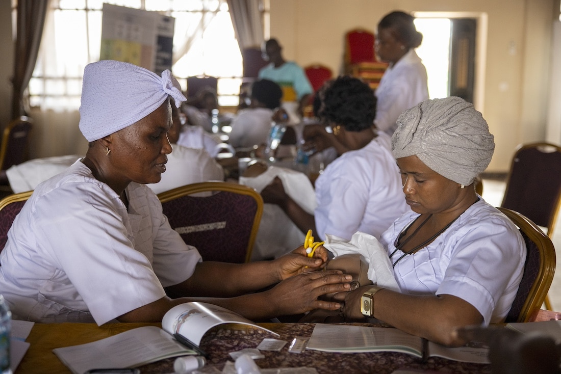 Midwives attend health worker training