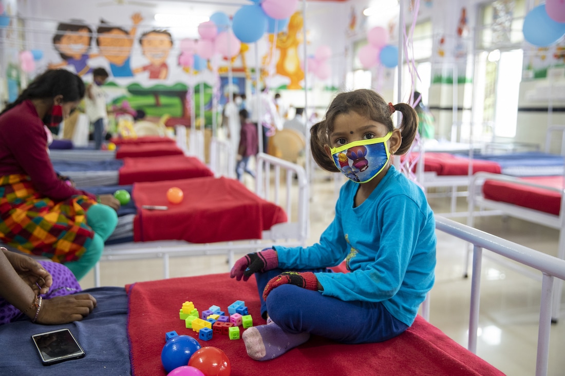 Child in pediatric ward in India