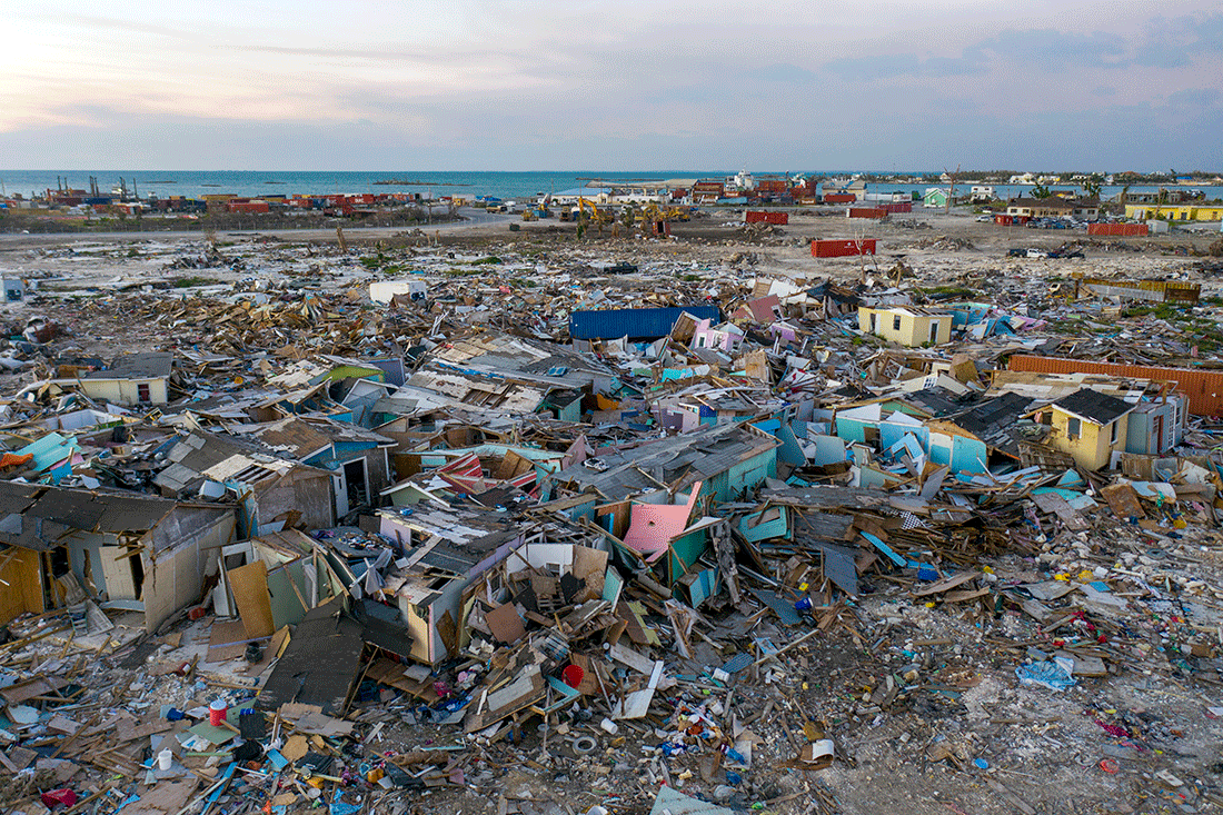Hurricane Dorian destruction in the Bahamas