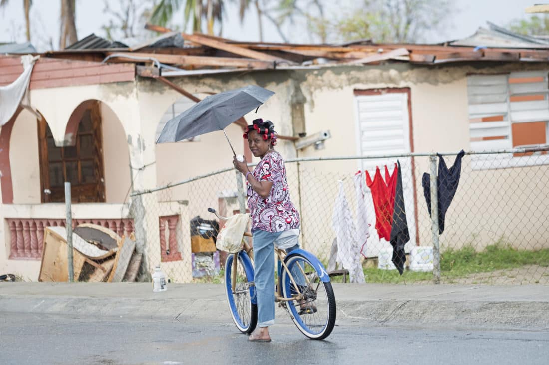 Woman after Hurricane Maria in Puerto Rico
