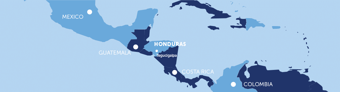 Country map of Honduras