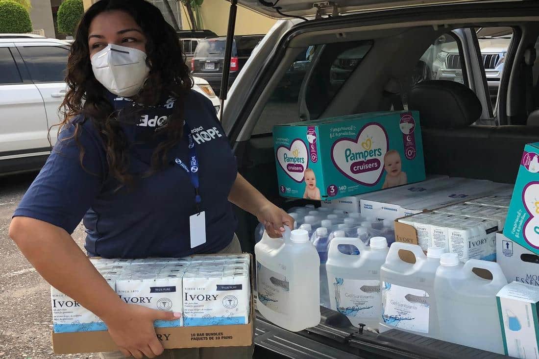 Hygiene supplies for families displaced by Hurricane Eta devastation