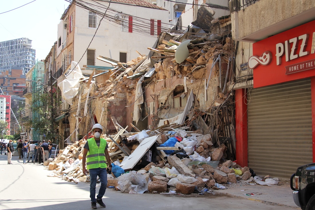 Damage after the 2020 Beirut explosion