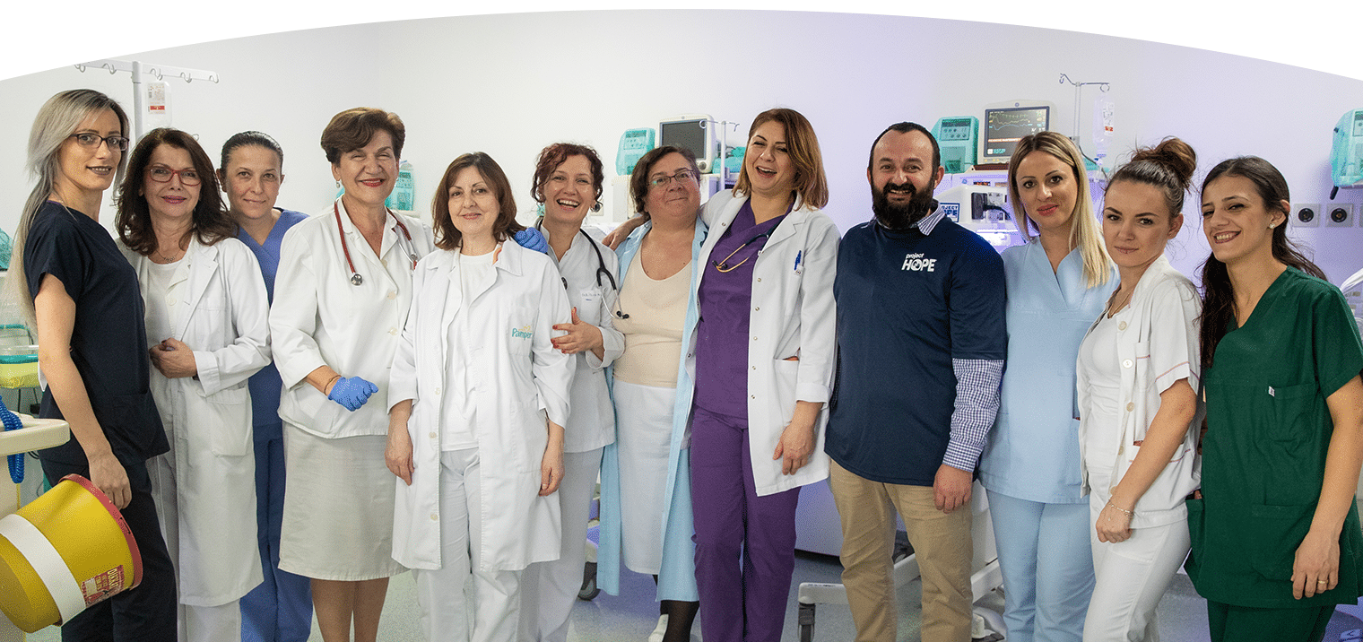 group of doctors in training