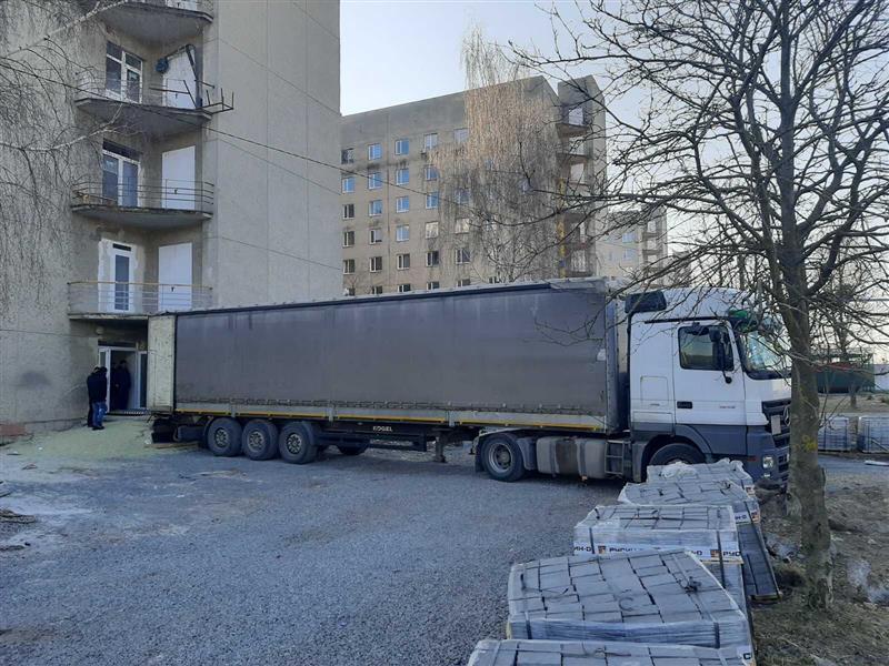 A shipment of medical supplies arrives in Lviv, Ukraine, on March 14, 2022. 
