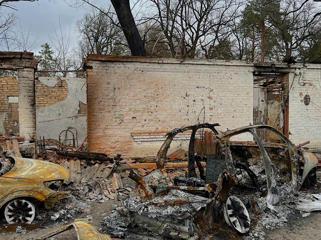 Destroyed cars in Irpin, Ukraine